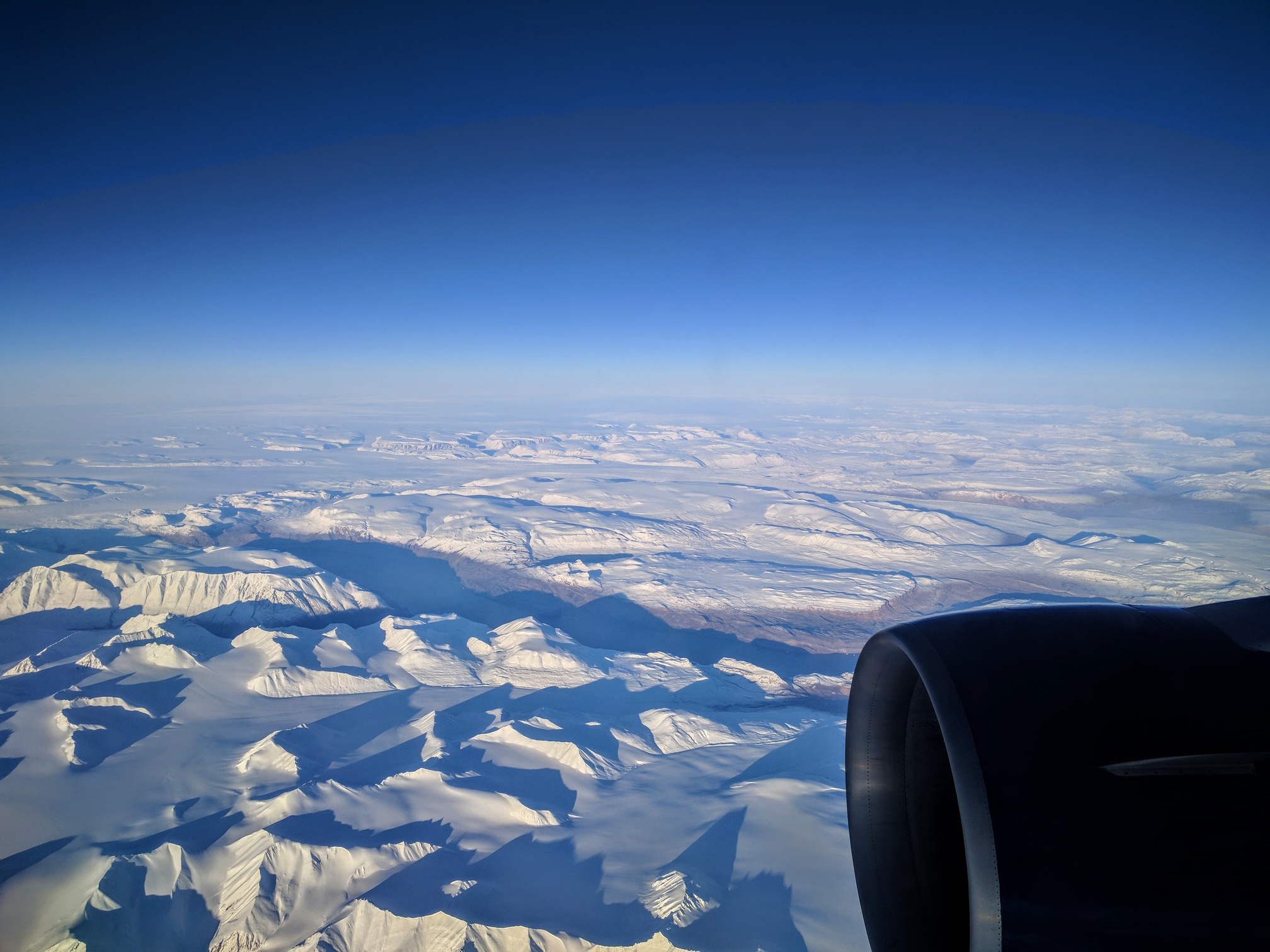 Airplane Engine over Greenland